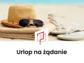Słomkowy kapelusz, okulary przeciwsłoneczne i klapki na plaży. Idealny zestaw na urlop na żądanie.