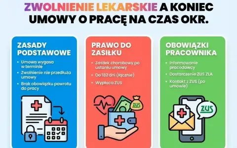 Zwolnienie lekarskie a koniec umowy na czas określony. Dowiedz się, jakie masz prawa i obowiązki, gdy umowa się kończy, a Ty jesteś na L4. To dobry powód na zwolnienie lekarskie.