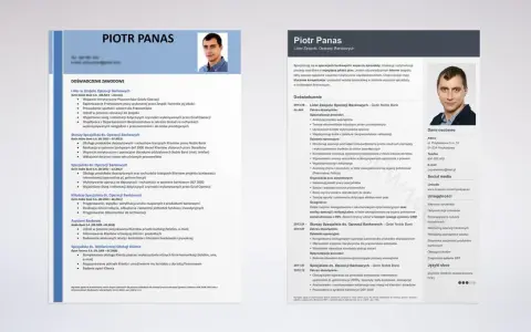 CV Piotra Panasa, lidera zespołu operacji bankowych, z doświadczeniem w bankowości i wsparciu sprzedaży.