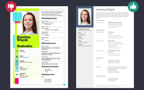 CV studentki Karoliny Wójcik: wykształcenie, doświadczenie, umiejętności i zainteresowania.