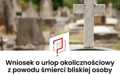 Biały krzyż na cmentarzu, symbol żałoby. Wniosek o urlop okolicznościowy z powodu śmierci bliskiej osoby.