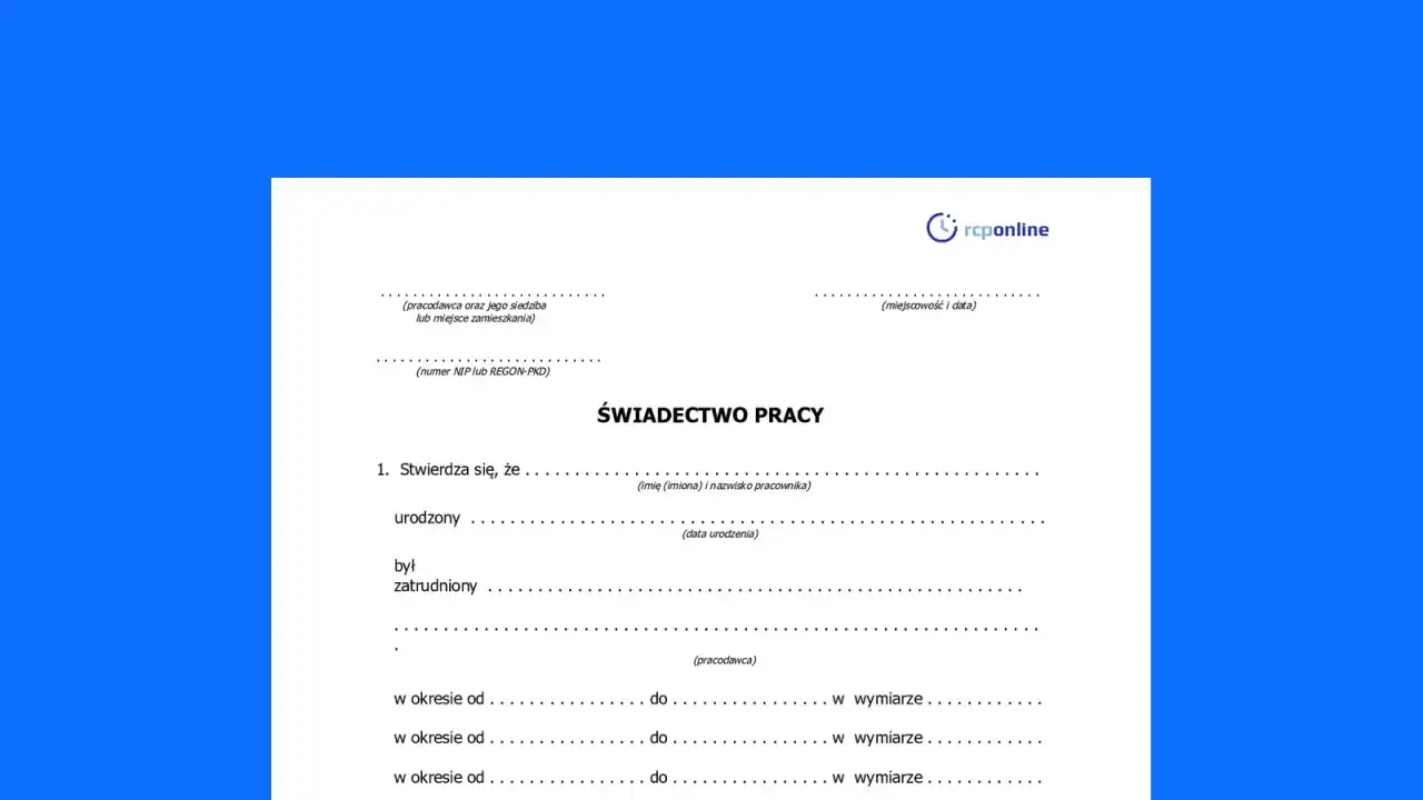 Świadectwo pracy, dokument potwierdzający zatrudnienie, często wydawany przy przejściu na emeryturę.