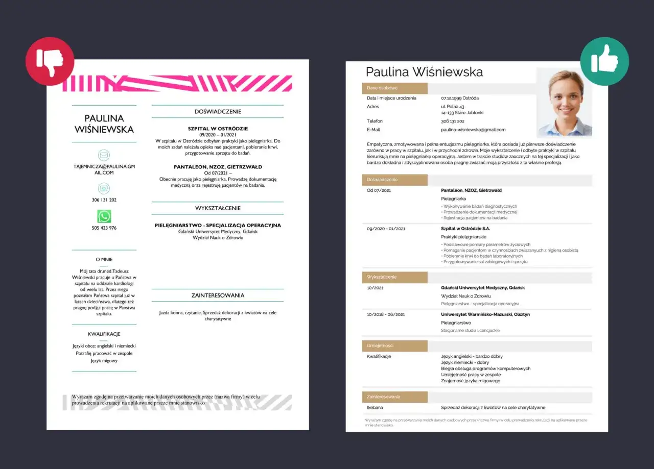 CV Pauliny Wiśniewskiej: doświadczenie, wykształcenie, umiejętności. Idealne, by zobaczyć, co napisać w CV.